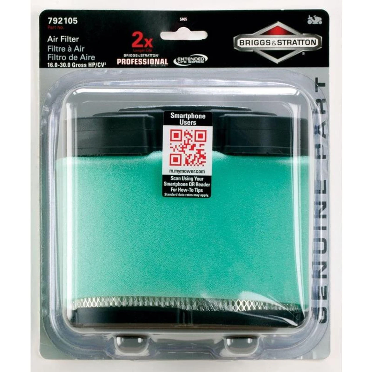 Briggs & Stratton Air Filter With Pre-Cleaner- Blue 3 Briggs & Stratton Air Filter With Pre-Cleaner- Blue