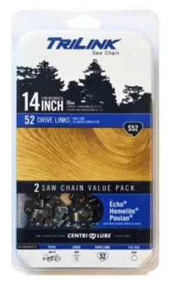 TriLink Twin Pack 14 In. S52 Semi Chisel Chainsaw Chain -Garden Tools Shop 1803280 63661.1630128253