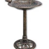 Backyard Expressions Bronze Plastic Resin Bird Bath
