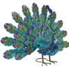 Alpine Embossed Metal Peacock 22"