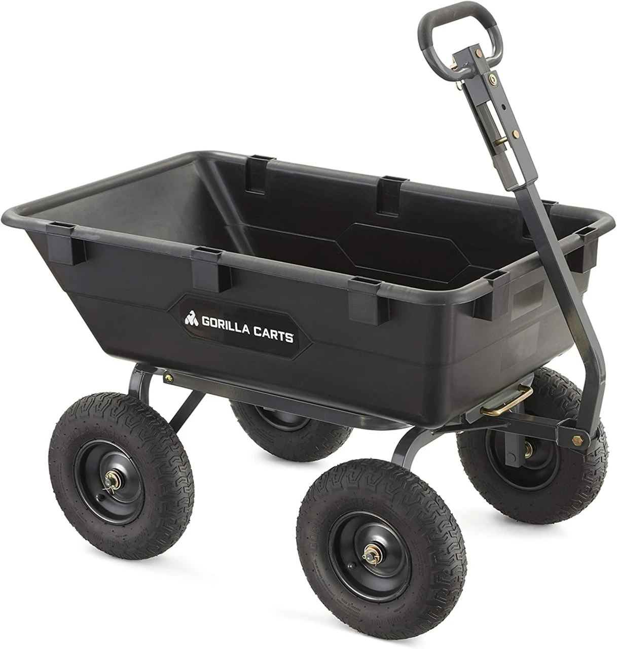 Gorilla Carts Heavy-Duty Poly Yard Dump Cart- 1,200lb Capacity 3 Gorilla Carts Heavy-Duty Poly Yard Dump Cart- 1,200lb Capacity