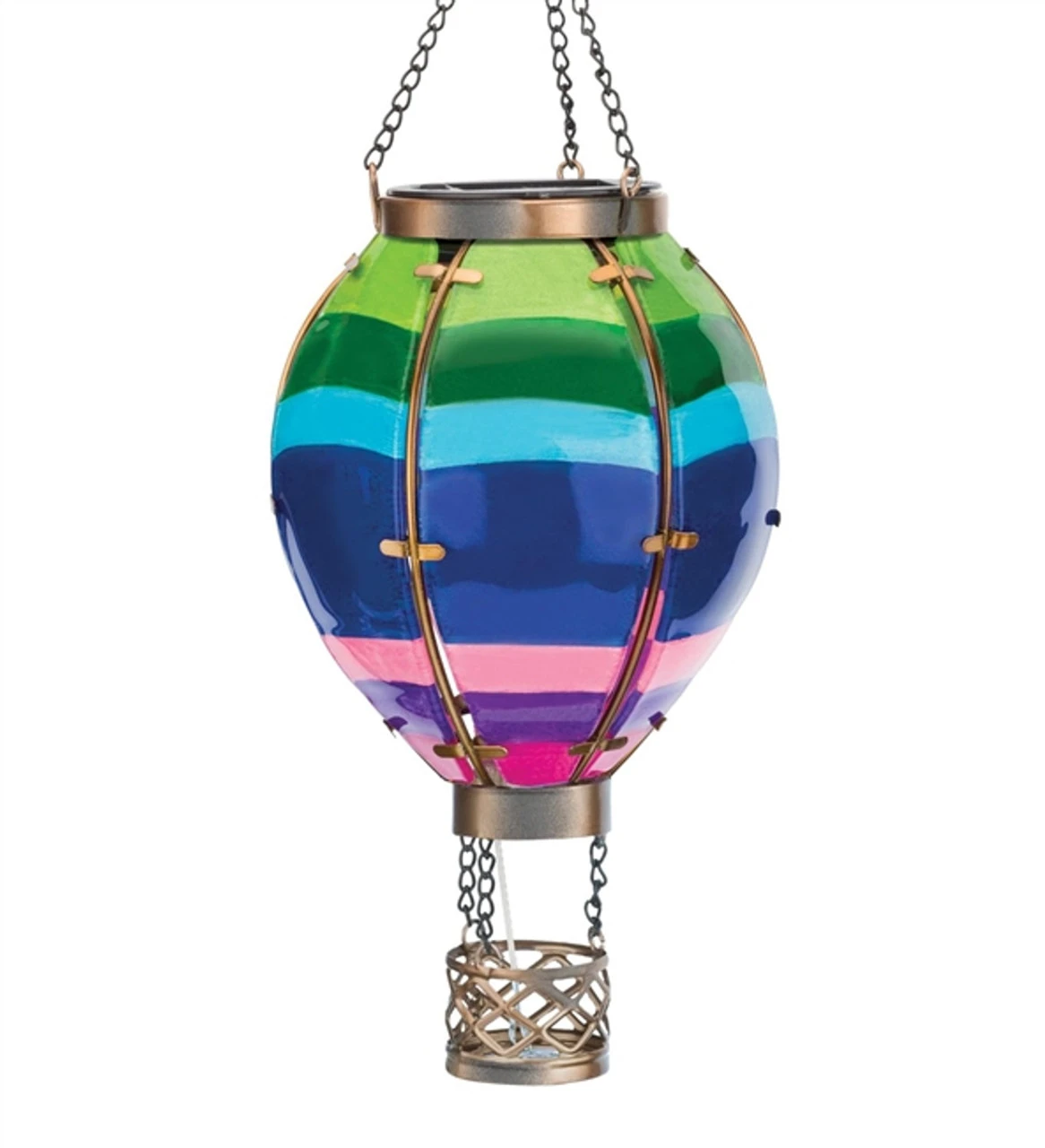Regal Small Solar Hot Air Ballon Lantern- Striped 3 Regal Small Solar Hot Air Ballon Lantern- Striped
