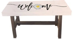Wooden Daisy Welcome Garden Bench 31.5"