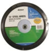 Arnold 12" X 1 3/4" Ribbed Semi-Pneumatic Diamond Tread Wheel - 1/2" Shaft