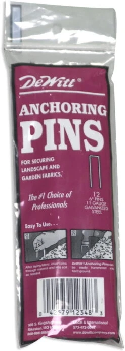 DeWitt AP75 Anchor Pins, 6 In L, 6 In W, 1 In Thick, Steel