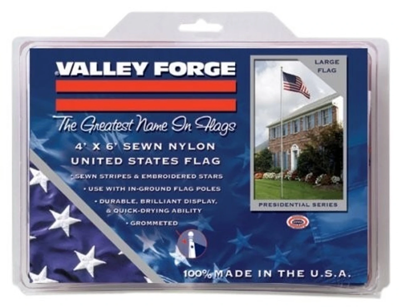 Valley Forge Nylon US Flag 4' X 6' 3 Valley Forge Nylon US Flag 4' X 6'