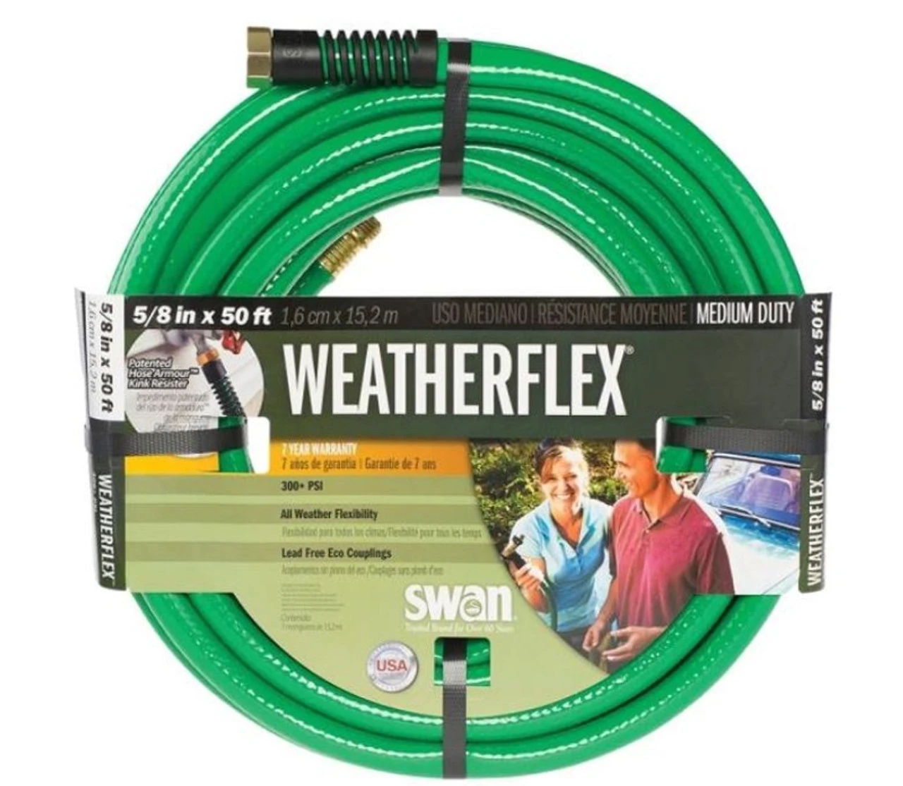 Swan Weatherflex 5/8" X 50' Medium Duty Garden Hose 3 Swan Weatherflex 5/8" X 50' Medium Duty Garden Hose