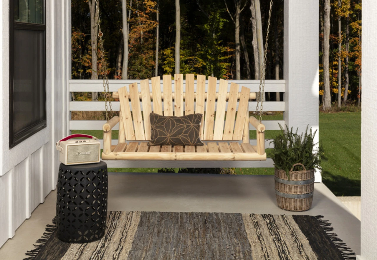 Jack Post Northwoods Log Bench Swing With Chains 3 Jack Post Northwoods Log Bench Swing With Chains